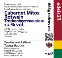 Cabernet Mitos - Trockenbeerenauslese - edelsüß 2018